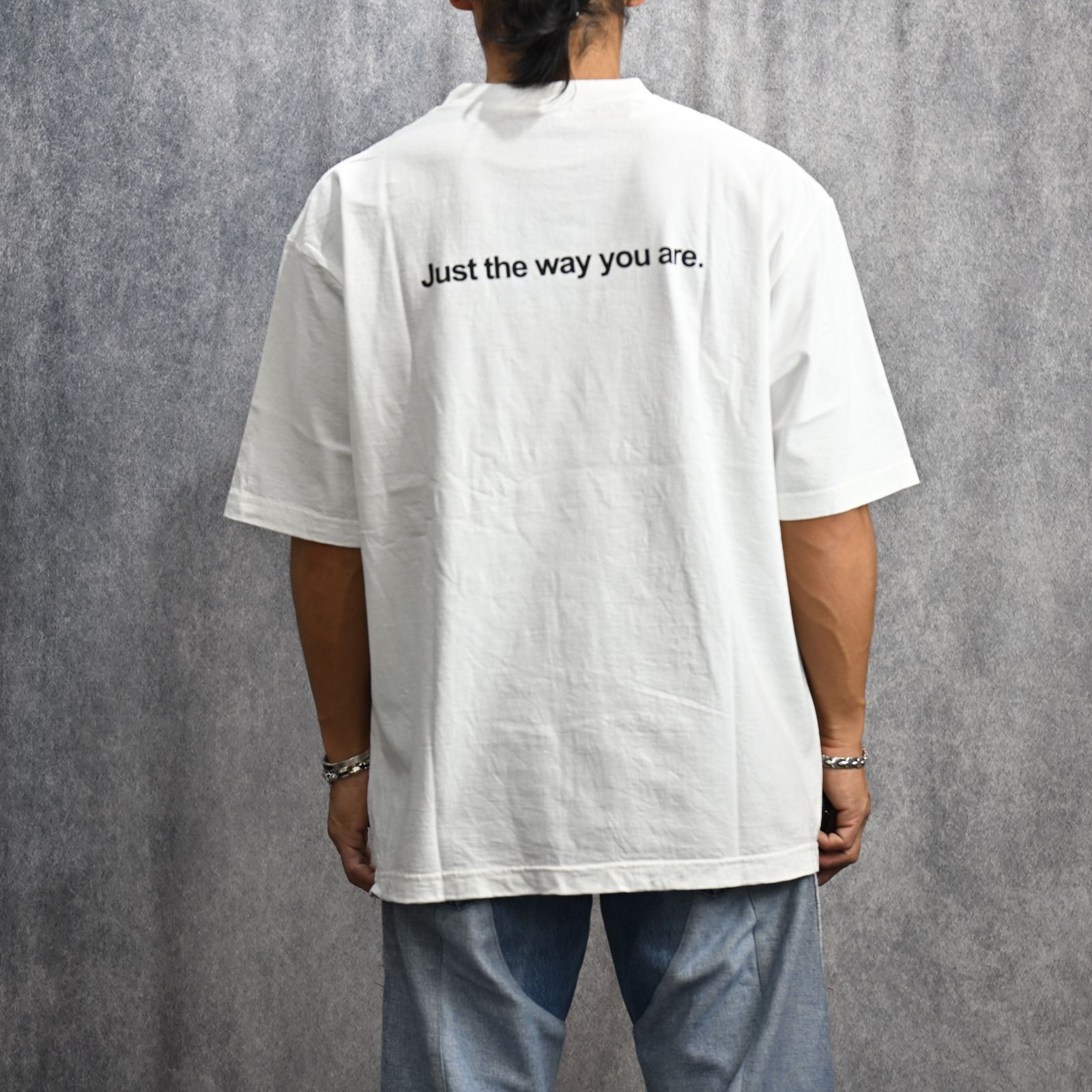 【MINEDENIM】Monochrome Two tone Face Crewneck T-SH Tシャツ MINEDENIM - Monochrome Two tone Face Crewneck T-SH (WHT