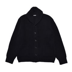 Baby Alpaca Wool Shawl Collar Knit Cardigan （BLK）｜ベビーアルパカ ショールカラーニットブルゾン｜MDFBF10601