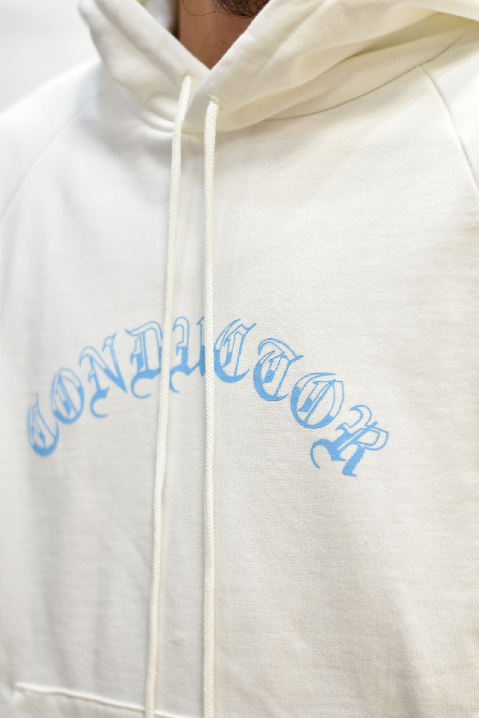 COTTON HOODED SWEATER 'BRAIN (WHITE)