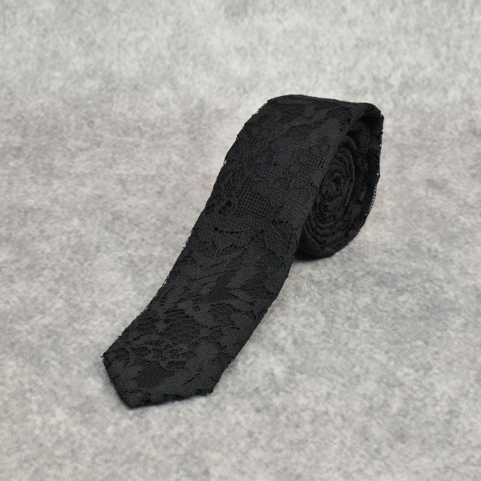 ORIGINAL TIE 003 (BK)｜フラワーレース ネクタイ｜PD25AAC07