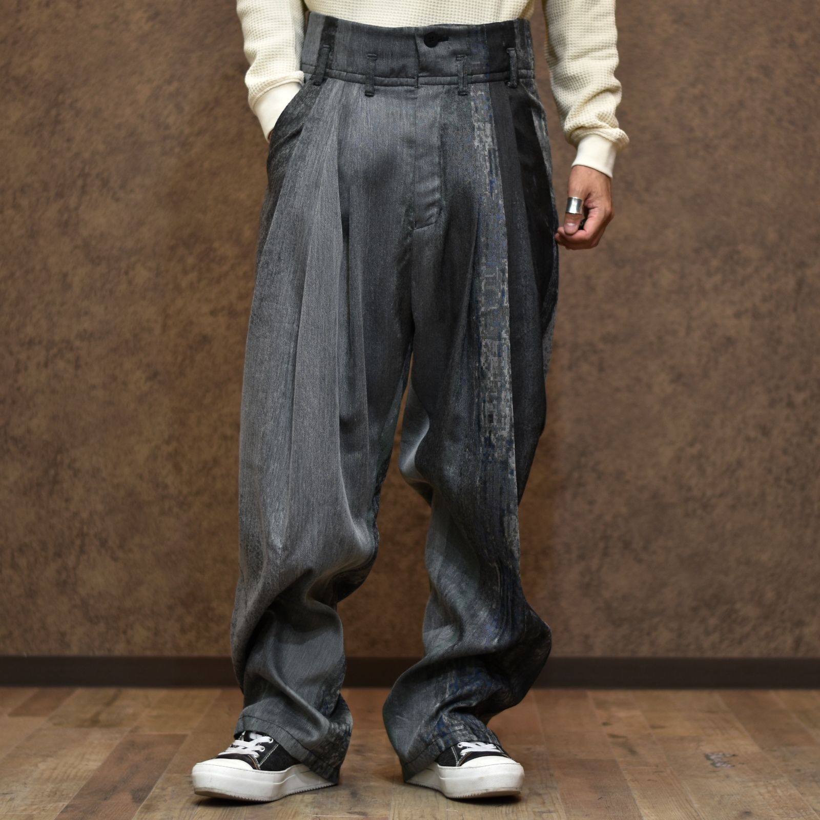 ハイウエストワイドパンツ / LB22SS-PT03-JQ (SKY BLUE GREY)