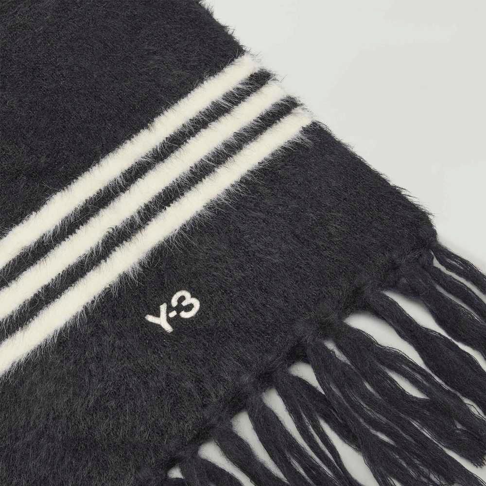 Y-3 STRIPES SCARF （BLACK） / ニット スカーフ マフラー （ブラック）｜KS8164