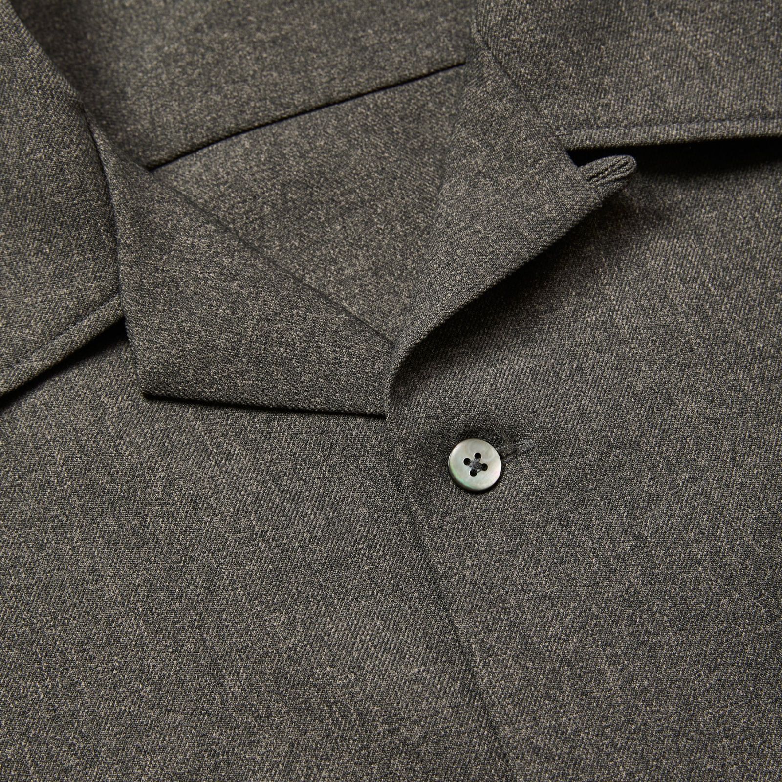 "BLATANT LOCALISM" OPEN COLLAR ROUND L/S SH (CHARCOAL)｜オープンカラー ラウンド 長袖シャツ｜CL-25AW038