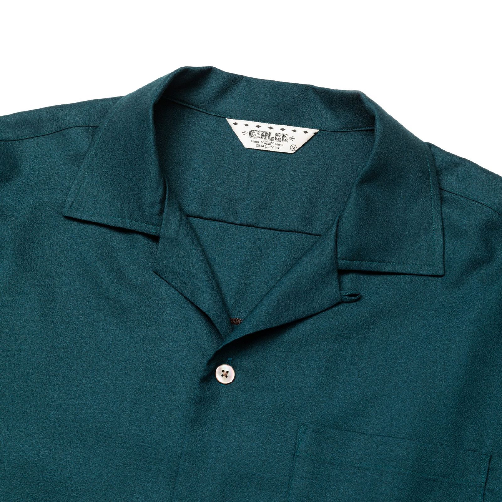 EMBROIDERY "BLATANT LOCALISM" OPEN COLLAR SH (GREEN) / オープンカラーシャツ