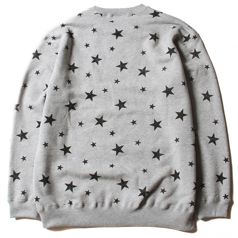 CALEE - Allover star pattern L/S sweat (Gray.Black) / 星総柄