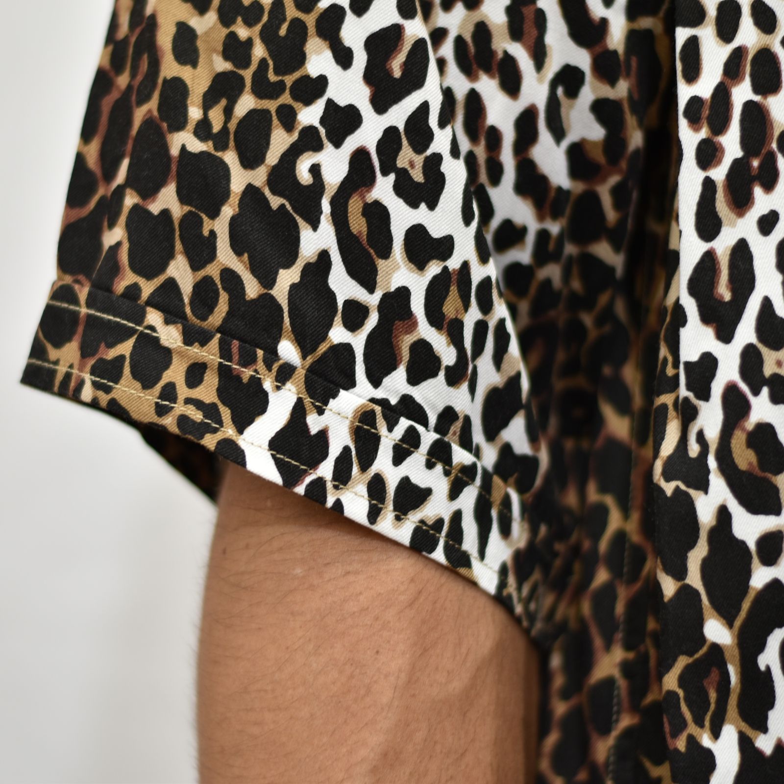 トップス MINEDENIM CD LEOPARD TRIMMING SHIRTS MINEDENIM - 【ラスト1点】×WDS Lips Leopard Print Open Collar