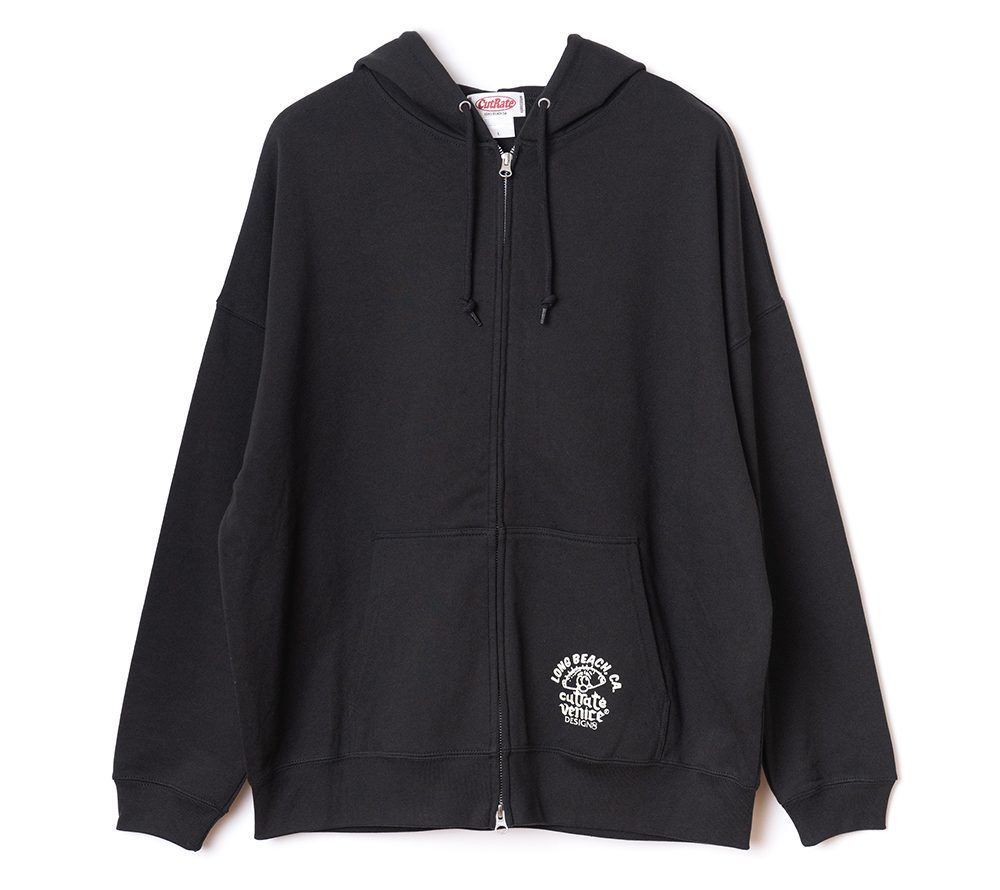 ×VENICE8 COFFEE HOUSE CR CHERRY BOMB ZIP HOODIE (BLK) / ジップアップ パーカー