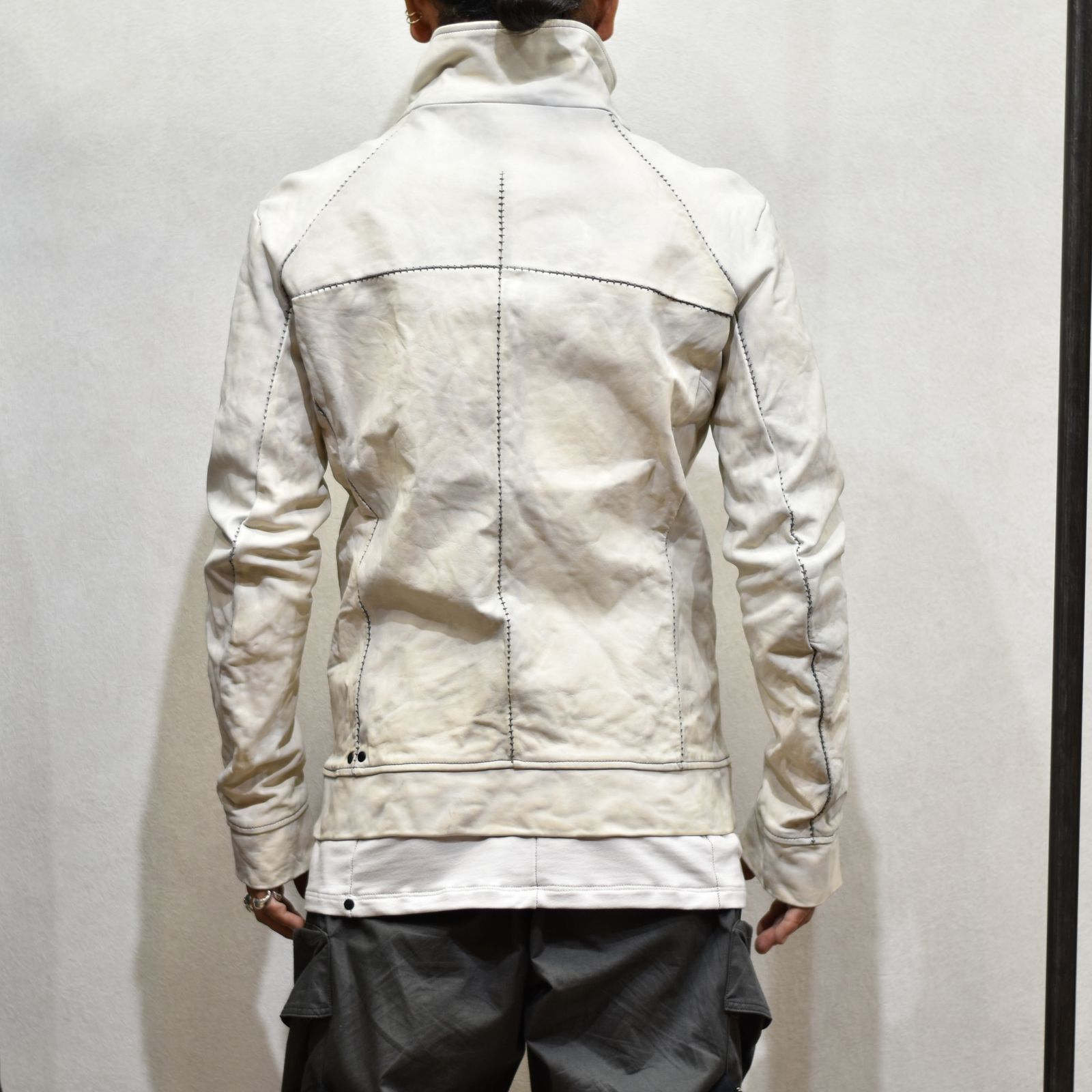 HORSE WHITE L.HI NECK BIAS ZIP RIB BL.LINED MB-1S