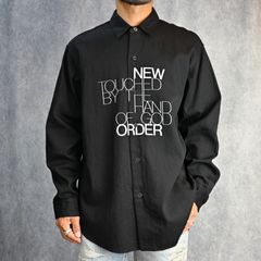 New Order “TOUCHED BY THE HAND OF GOD” SH （BLACK） /  ニューオーダー 「タッチト・バイ・ザ・ハンド・オブ・ゴッド」 プリント デニムシャツ （ブラック）
