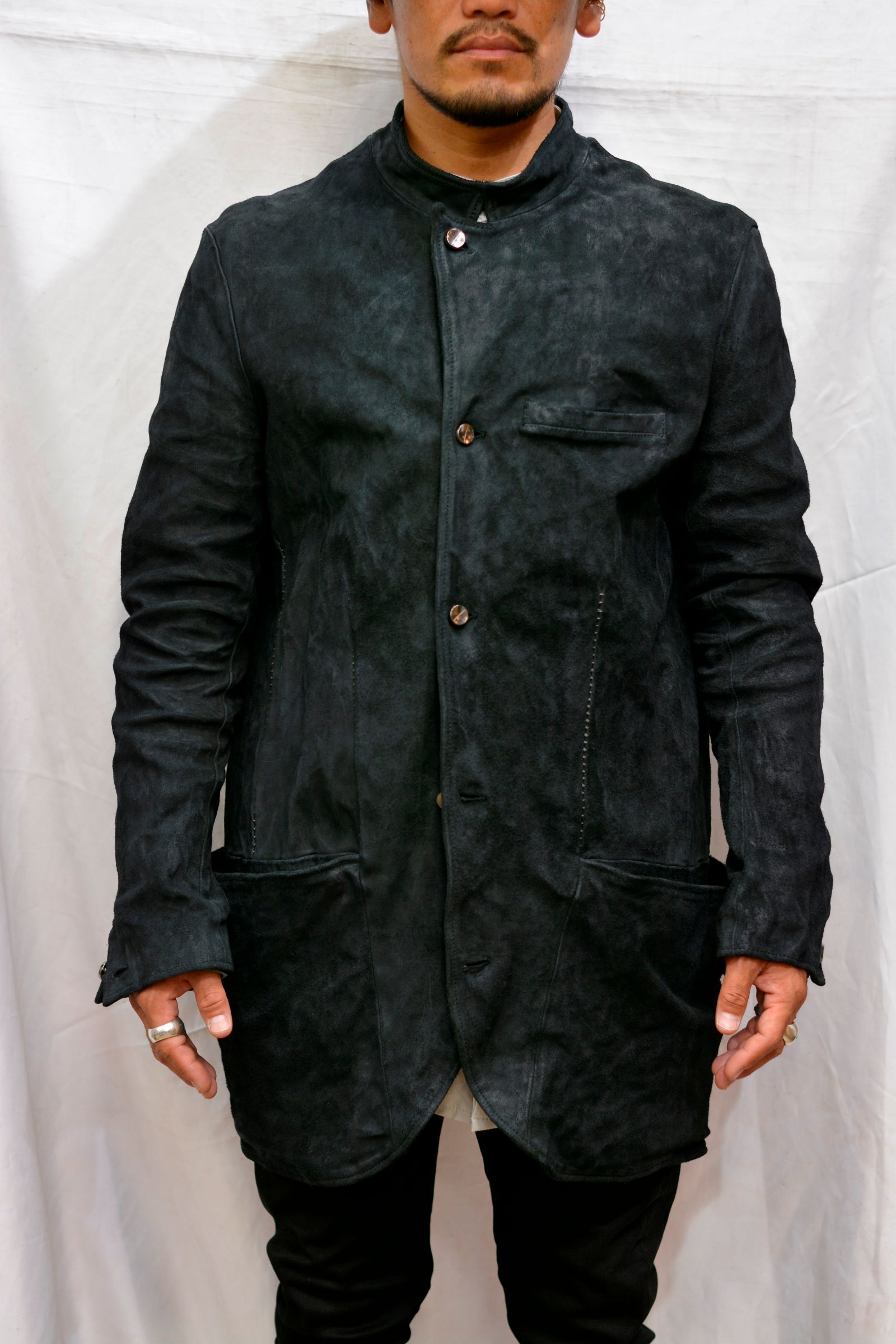 HORSE LEATHER BOTTON FRONT JACKET LINED #3