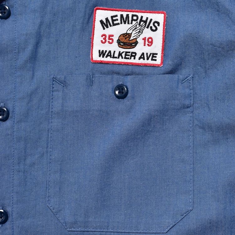 The Rhodes SL.Denim S.S Work SH （LBL） ストア 半袖シャツ （ライトブルー）｜2605-5002