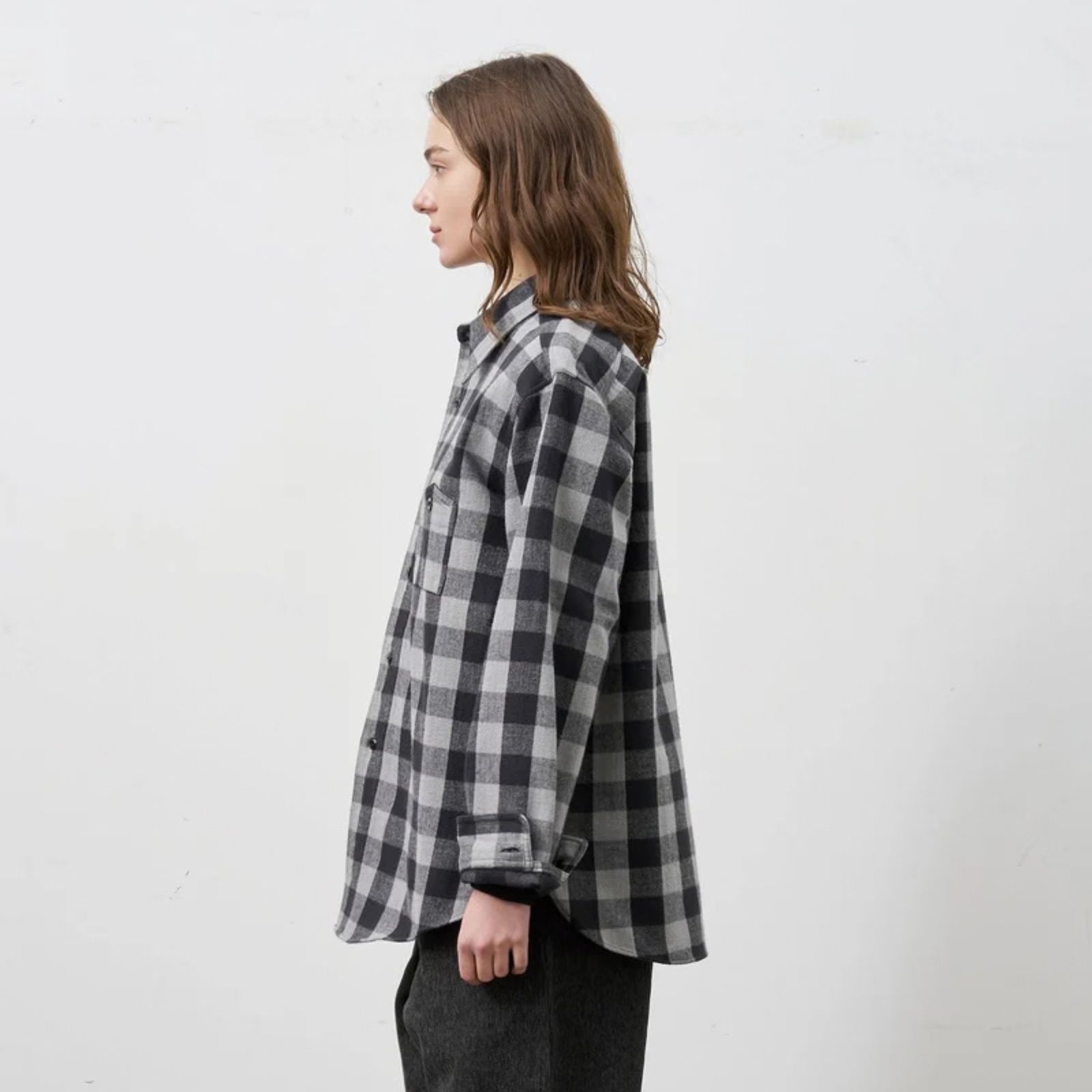 Y1945 FLANNEL CHECK SHIRT （GRAY / グレー）｜602-262-04