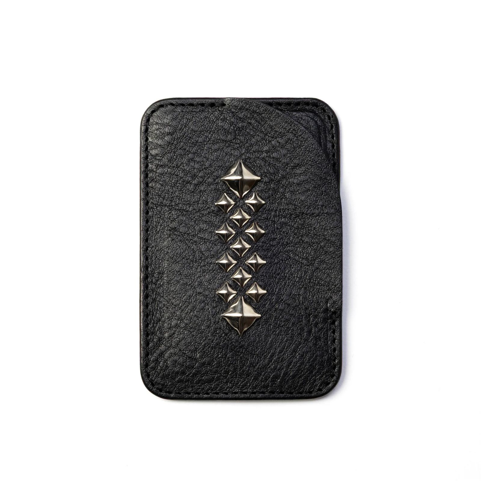 STUDS LEATHER CARD CASE ＜Magsafe＞ (BLACK)｜スタッズレザー カードケース ＜マグセーフ対応＞｜CL-26AWLE010