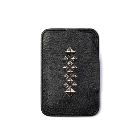 STUDS LEATHER CARD CASE ＜Magsafe＞ (BLACK)｜スタッズレザー カードケース ＜マグセーフ対応＞｜CL-26AWLE010