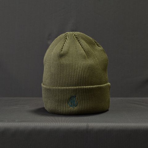 CAL NT LOGO KNIT CAP (OLIVE) / ロゴ ニットキャップ