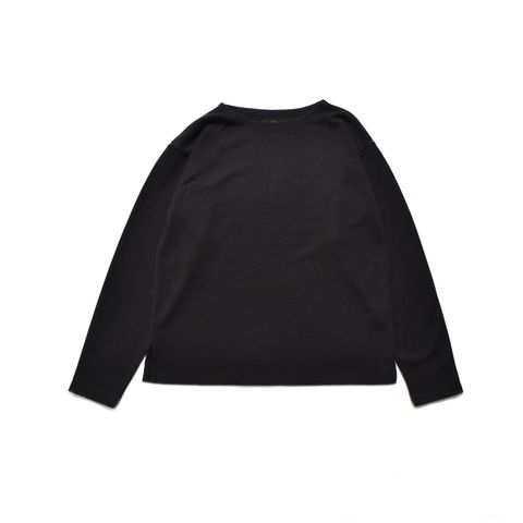 A.Wool Border Boatneck L/S T-SH （BLK）｜ボートネック ロンT｜2509-4001