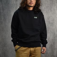 "chord" EMBROIDERY 12.7OZ CREW NECK SWEAT (BLACK) / ロゴ刺繍 12.7オンス クルーネック スウェット (ブラック)