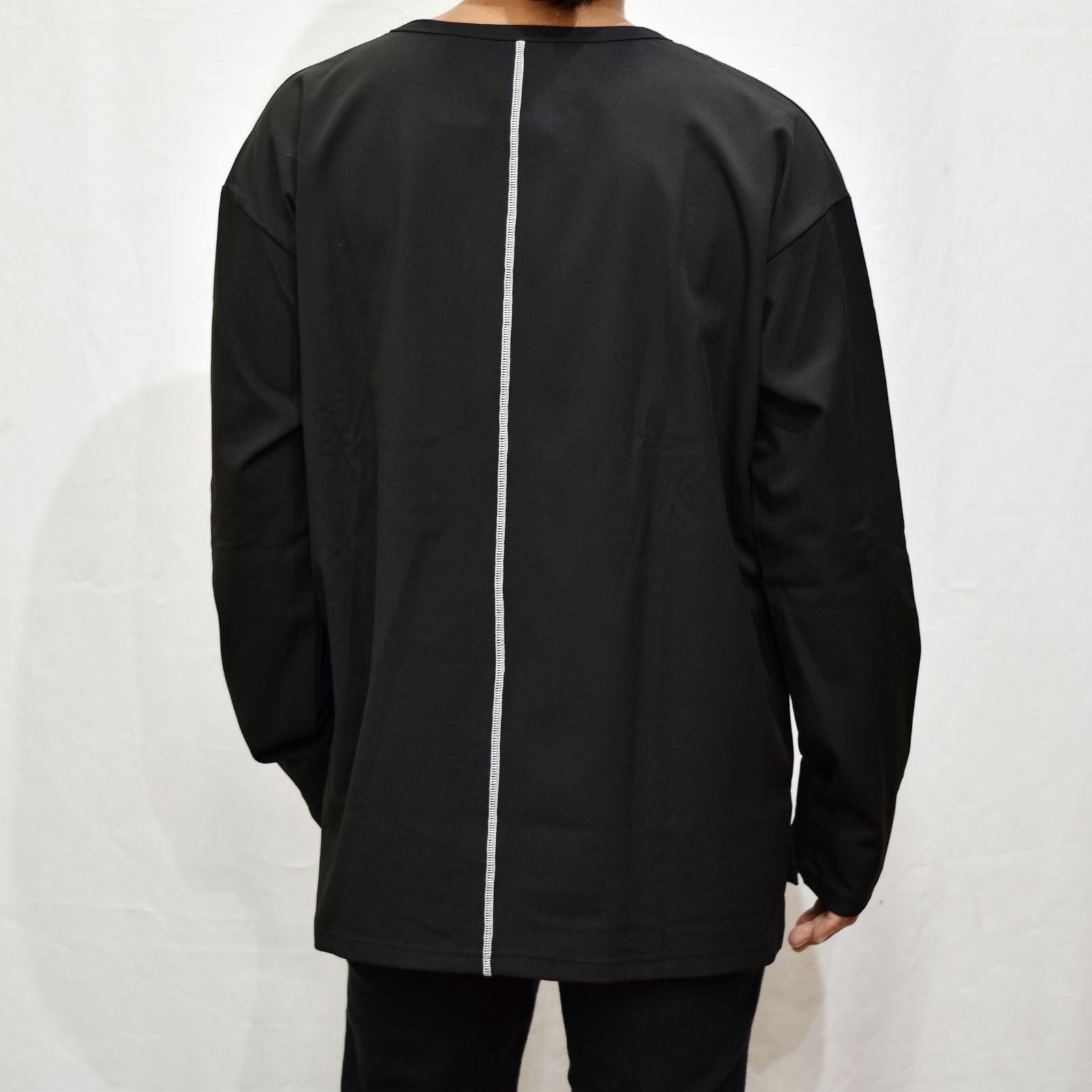 ポリエステルレーヨンアクリル ストレッチ ポケットカットソー （BLACK）