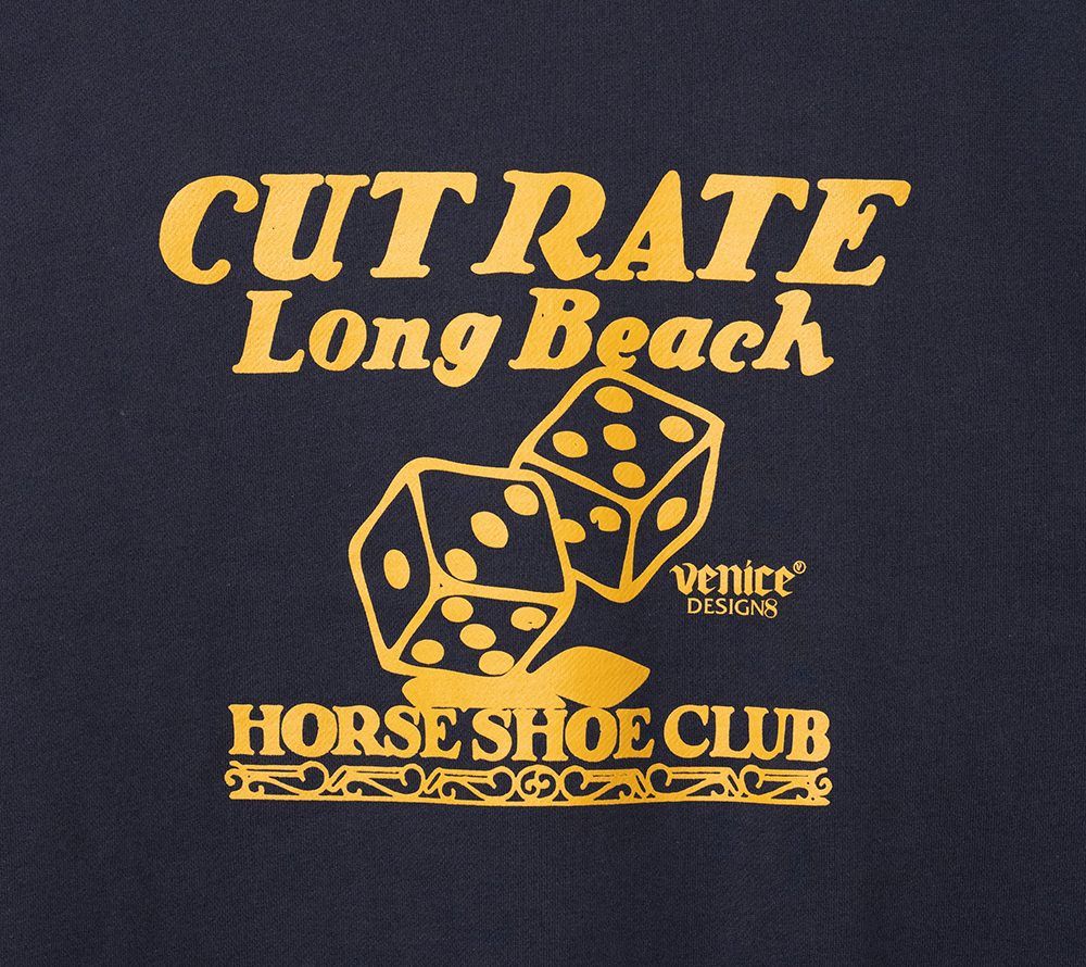 ×VENICE8 COFFEE HOUSE DICE DROP CREW NECK SWEAT (NAVY) / ドロップショルダー クルーネック スウェット