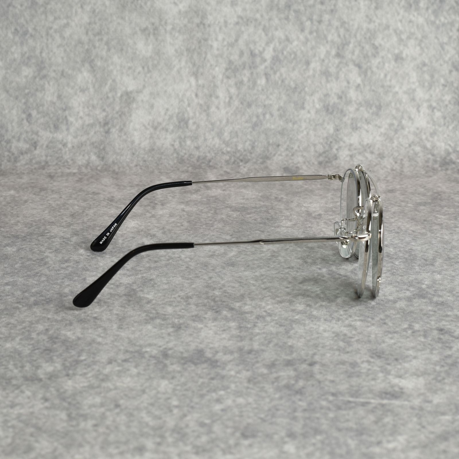 CALEE - FLIP UP TYPE CIRCLE METAL GLASSES (GOLD/GREEN