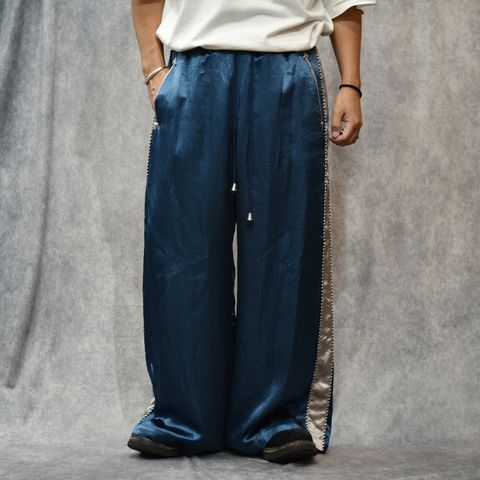 SATIN SOUVENIR TROUSERS (BLUE)｜スーベニアパンツ・スカパンツ｜PD25AP01