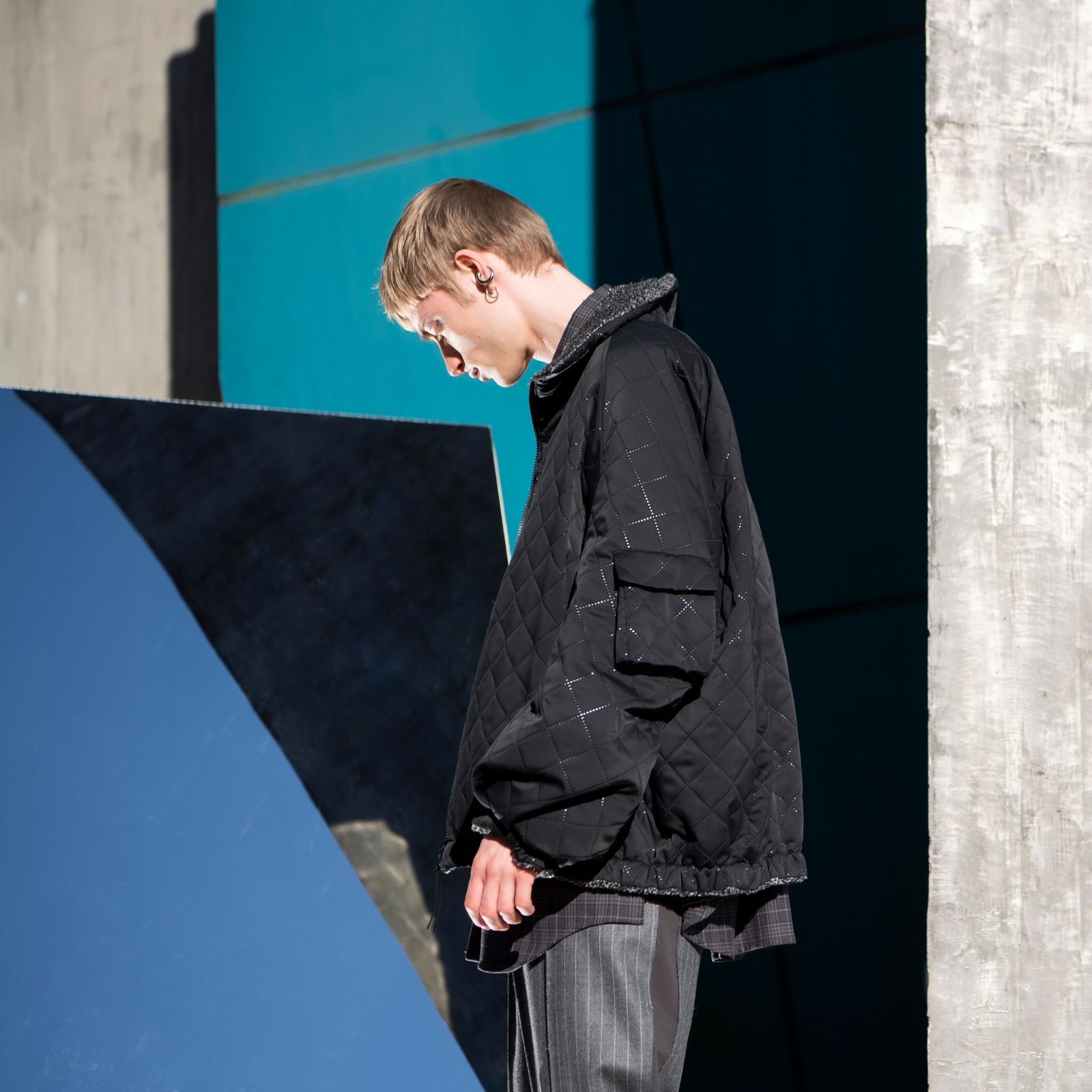 リバーシブルハイネックブルゾン / LB23AW-BL03-PSK (BLACK)