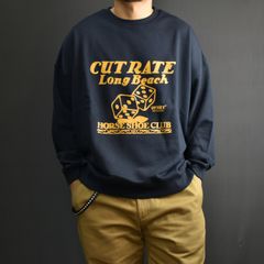 ×VENICE8 COFFEE HOUSE DICE DROP CREW NECK SWEAT (NAVY) / ドロップショルダー クルーネック スウェット
