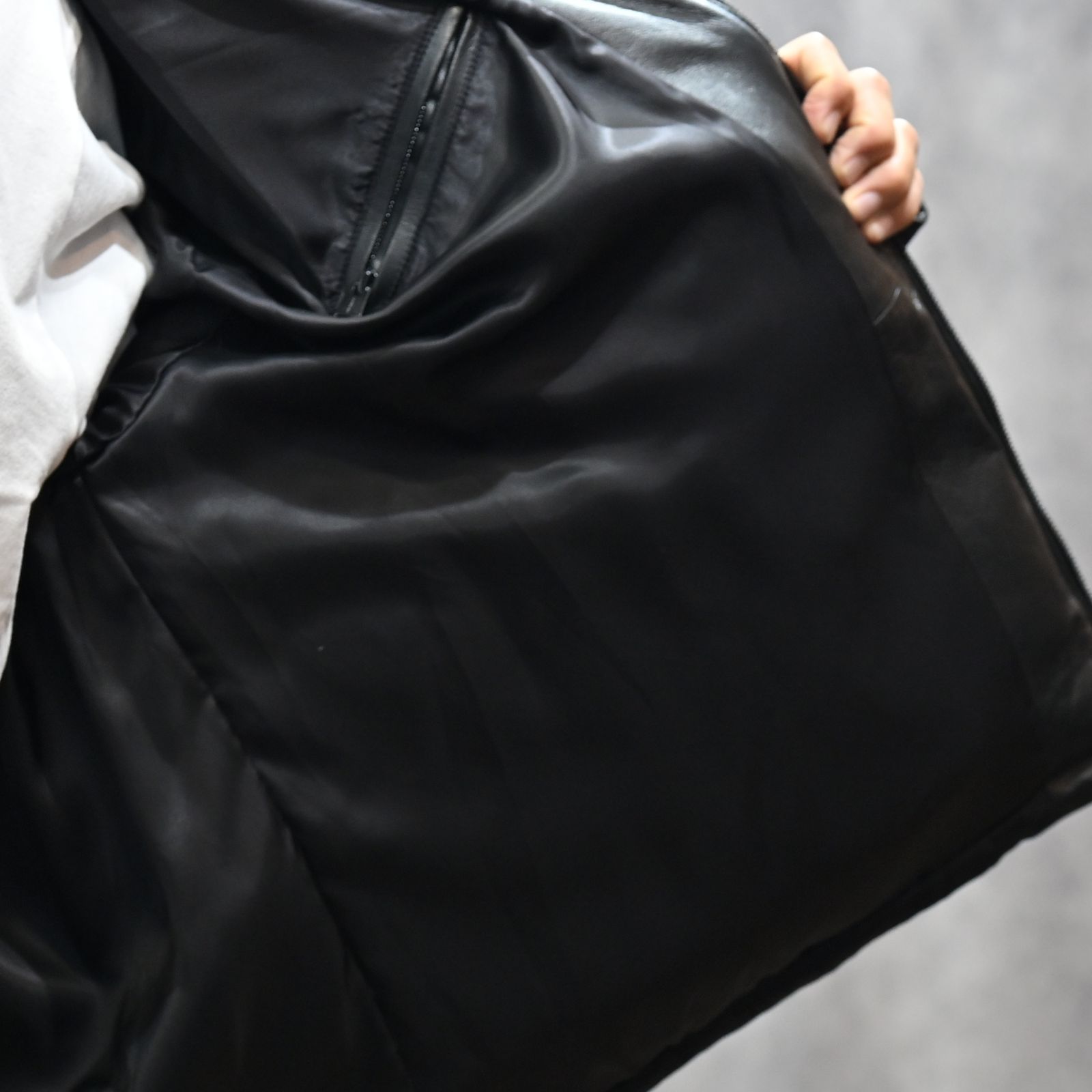 LEATHER DOWN JK (BLACK） / レザー ダウンジャケット （ブラック） 78001130