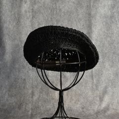 Paper Braid Beret "PARASELENE" (BLACK) / バスクベレー帽