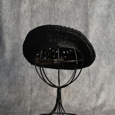 Paper Braid Beret "PARASELENE" (BLACK) / バスクベレー帽