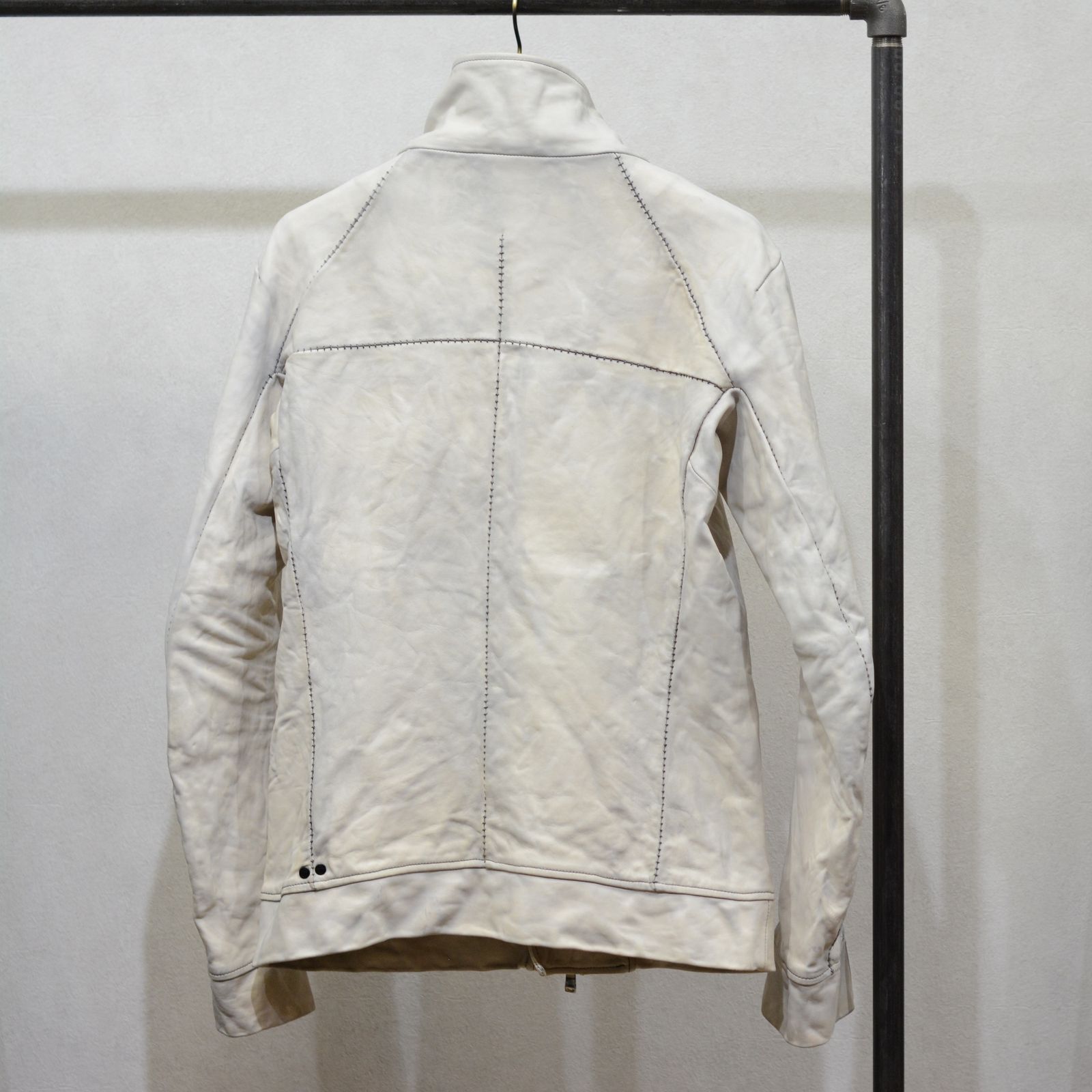 HORSE WHITE L.HI NECK BIAS ZIP RIB BL.LINED MB-1S