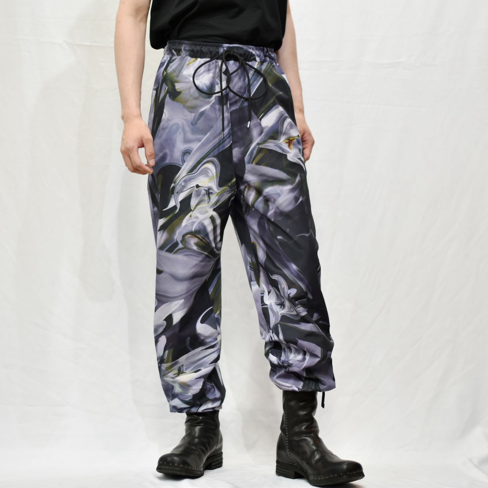 hem string jogger pants (BLACK MIX) / ジョガーパンツ