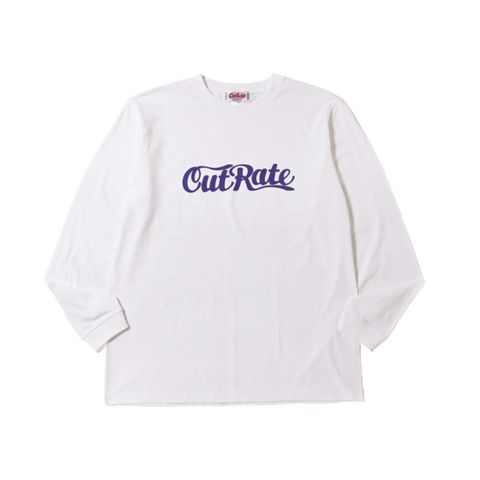 CUTRATE LOGO L/S TEE (WHITE)｜プリント ロンT｜CR-26SS006