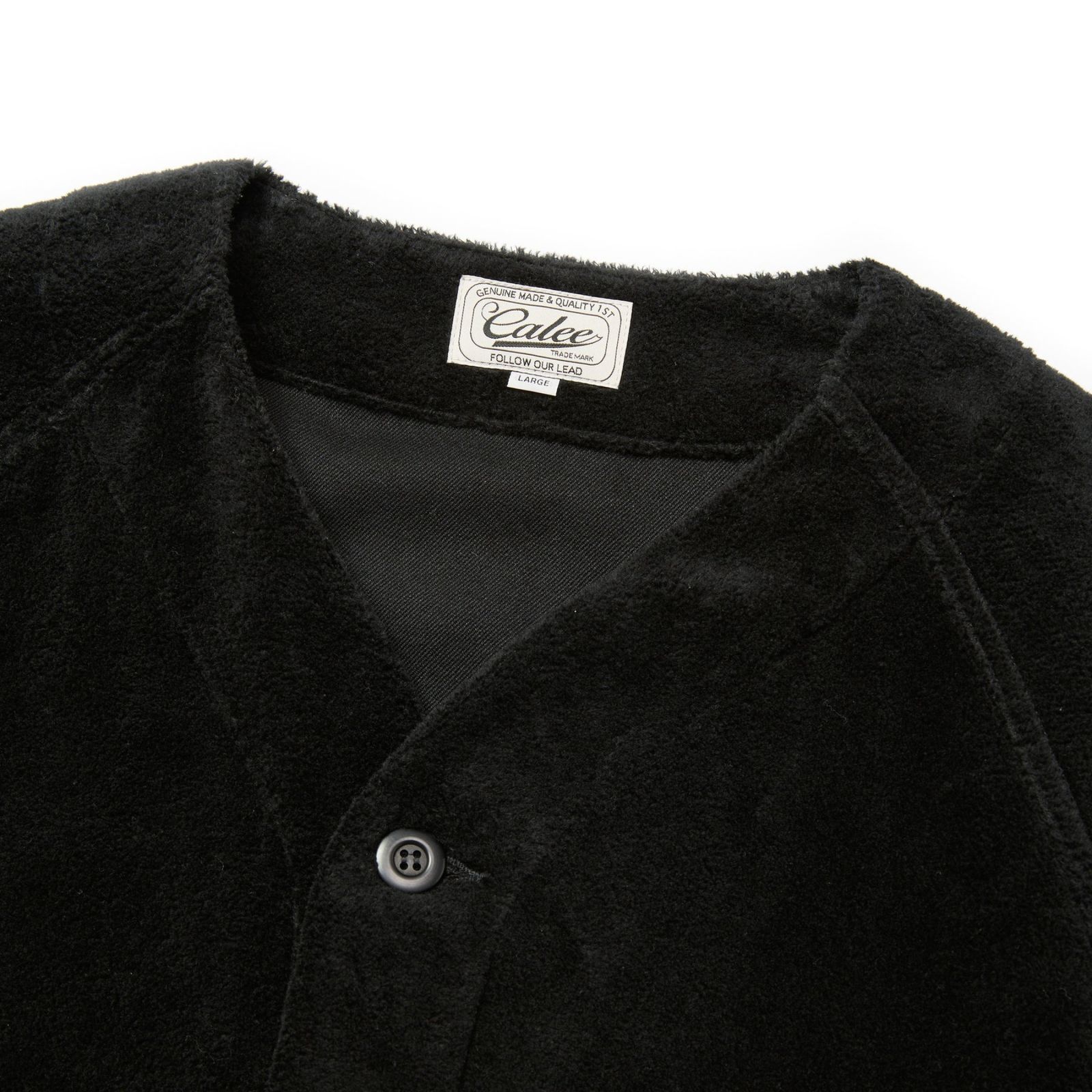 CT FLEECE BOA NO COLLAR JACKET (BLACK)｜コットンフリース ボア ノーカラージャケット｜CL-25AW017