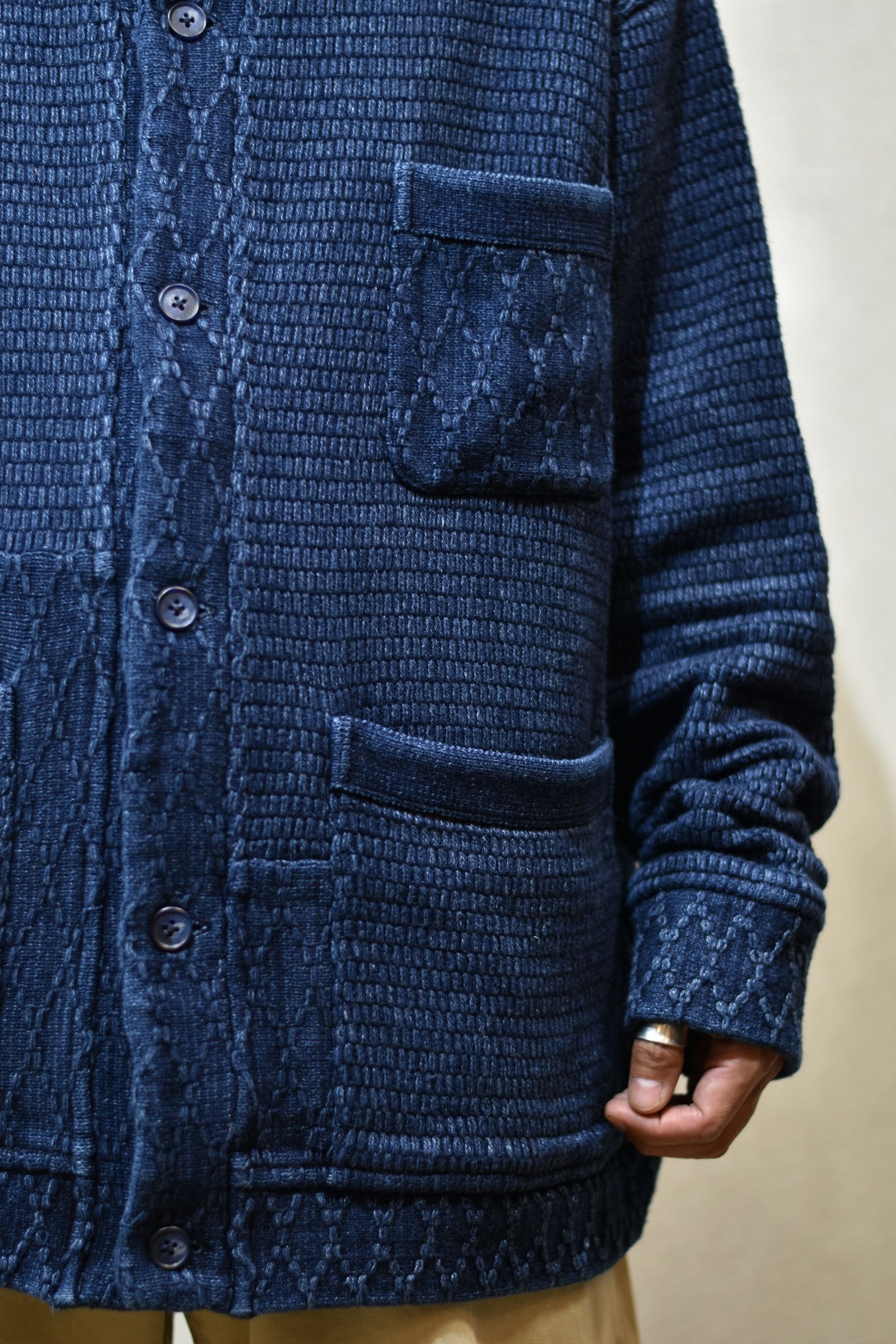 Porter Classic - BEATNIK KENDO KNIT CARDIGAN (BLUE) | chord online