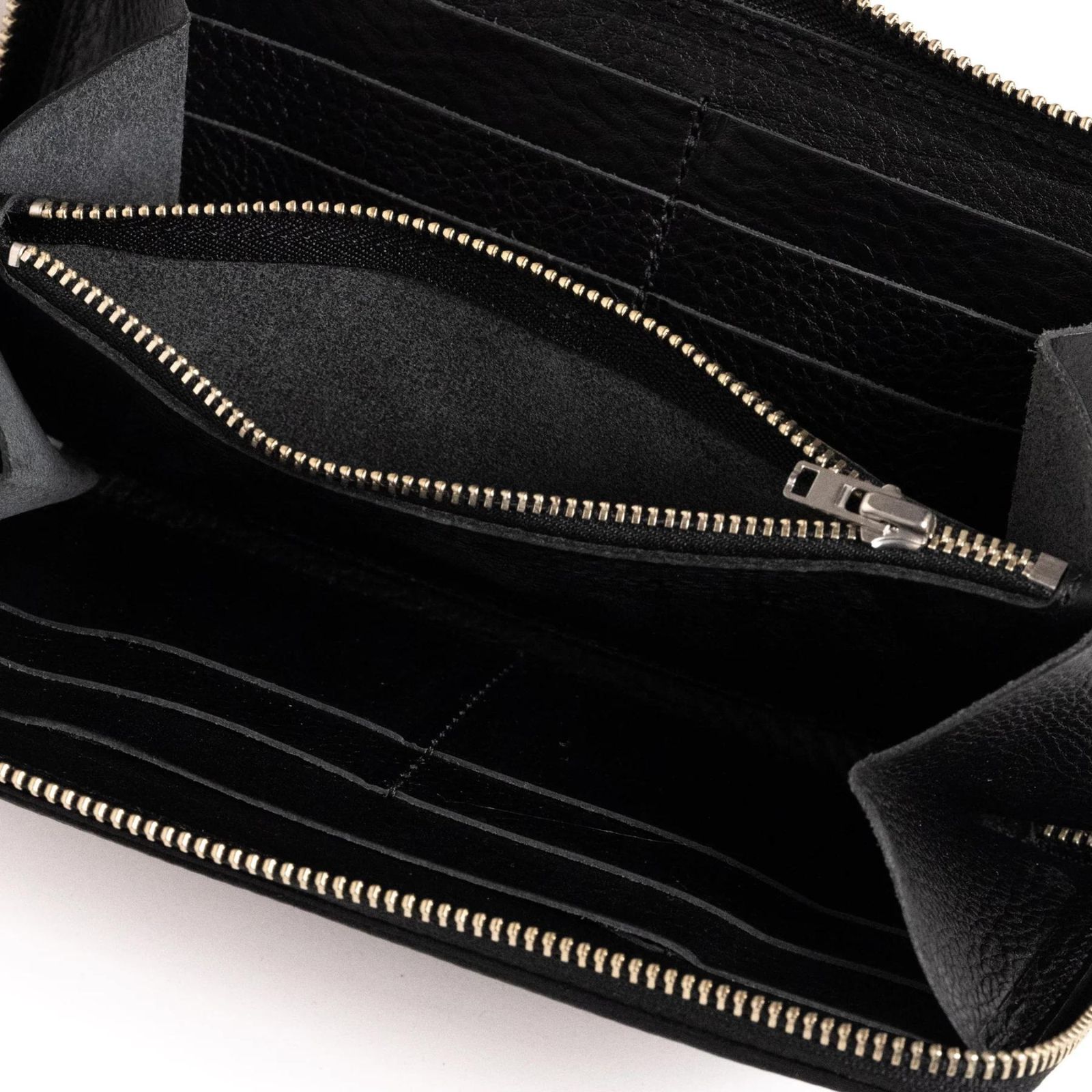 PLANE LEATHER ROUND TYPE ZIP LONG WALLET ＜STUDS CHARM＞ (BLACK) / ラウンドジップ 長財布 <スタッズチャーム>