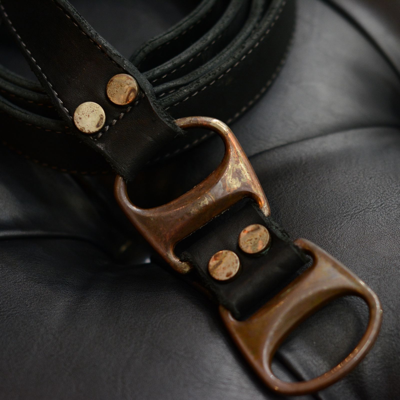 CALF LEATHER BELT D-RING NARROW LONG”