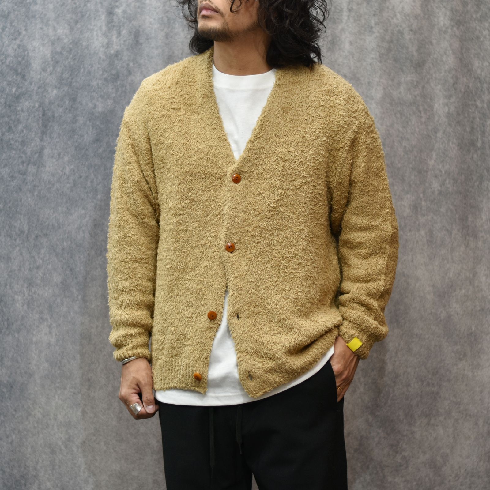 × EYYA KNIT C/F CARDIGAN (CAMEL)｜× エイヤ コットンフリース カーディガン｜CL-25AW001EYYA