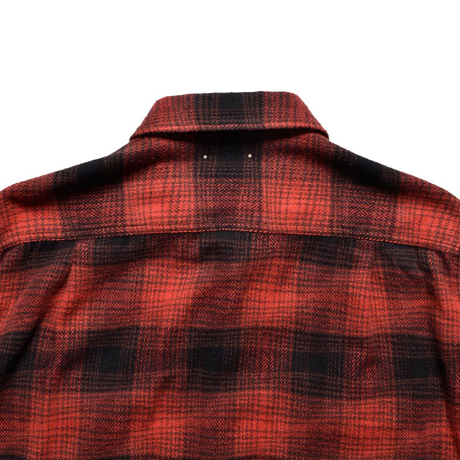 Distortion Ombre Check Flannel Over SH （RPT） /  オンブレーチェック シャツ （レッド） 2410-5001