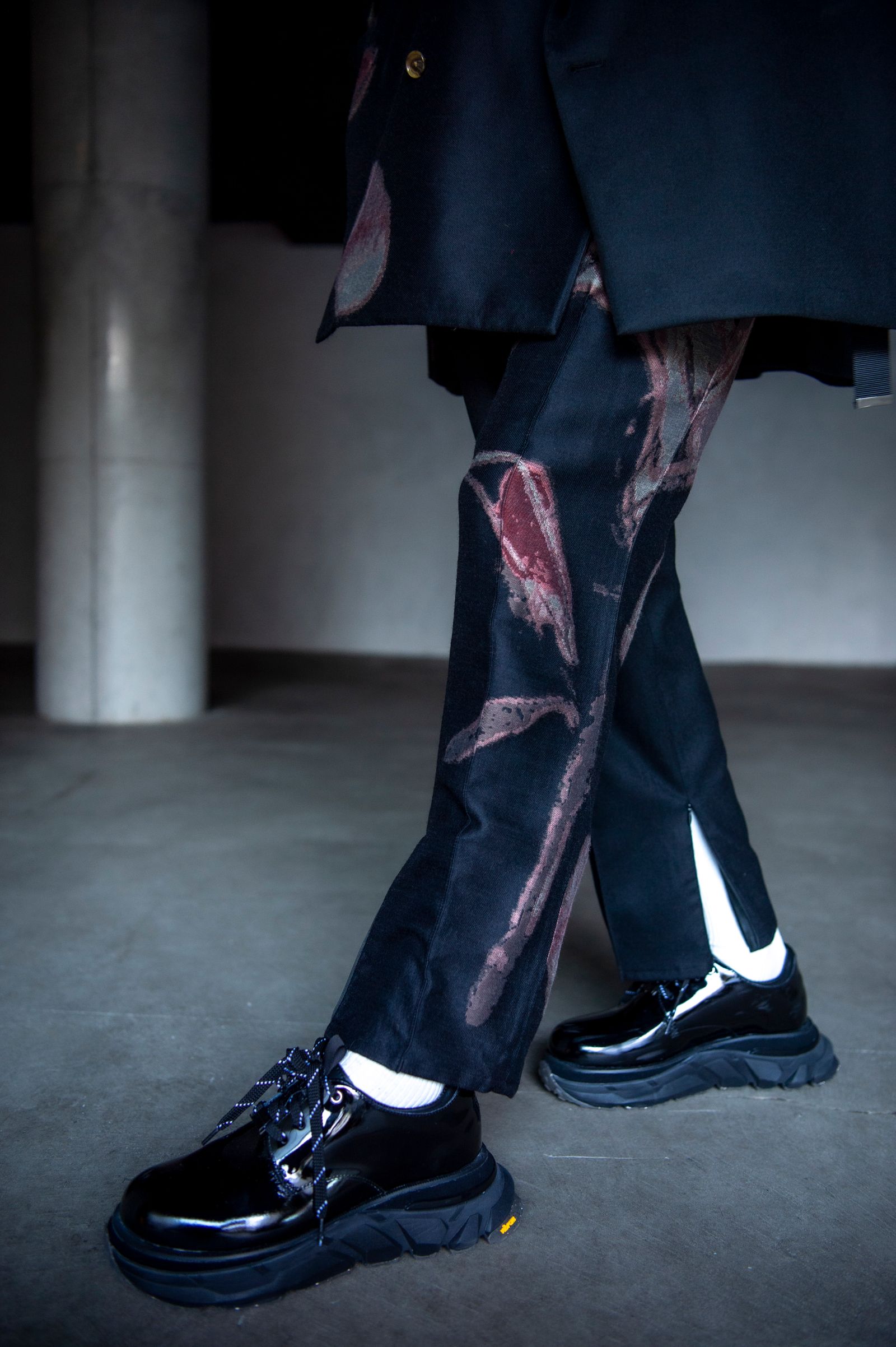 1タックストレートトラウザー / LB21FW-PT01-JQ (BLACK×CANNA)