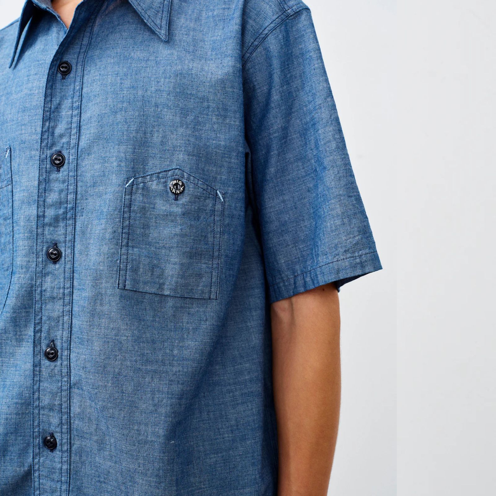 Y1942 S-SLEEVE CHAMBRAY SHIRT （INDIGO）｜シャンブレー 半袖シャツ （インディゴ）