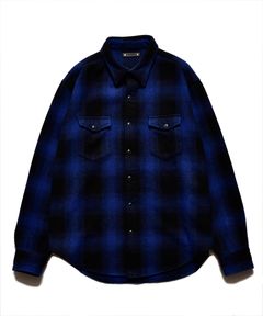 Ombre Check Flannel RF Western SH （BPT） / チェックシャツ ウエスタンシャツ （ブルー）