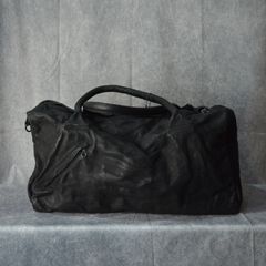 ジャパン ダブルショルダー フルタンニン製品染め ボストンバッグ （BLACK）