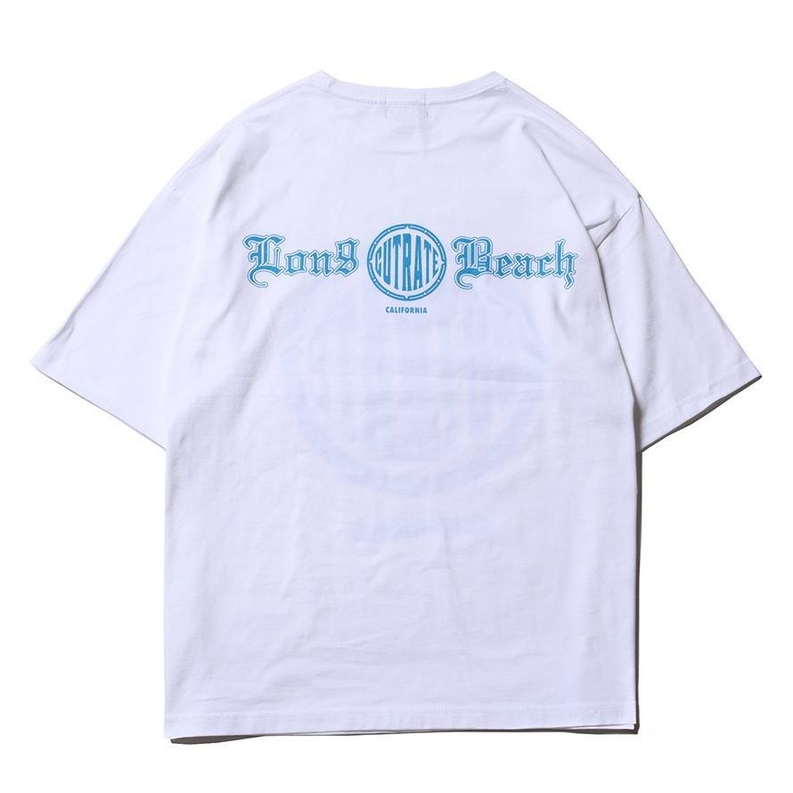 CUTRATE BEACH CITY CA DROPSHOULDER S/S -T-SHIRT (WHITE)