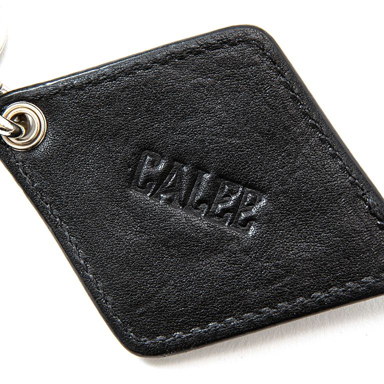 Studs & Embossing assort leather key ring -Type A- (Black) / スタッズレザー キーリング