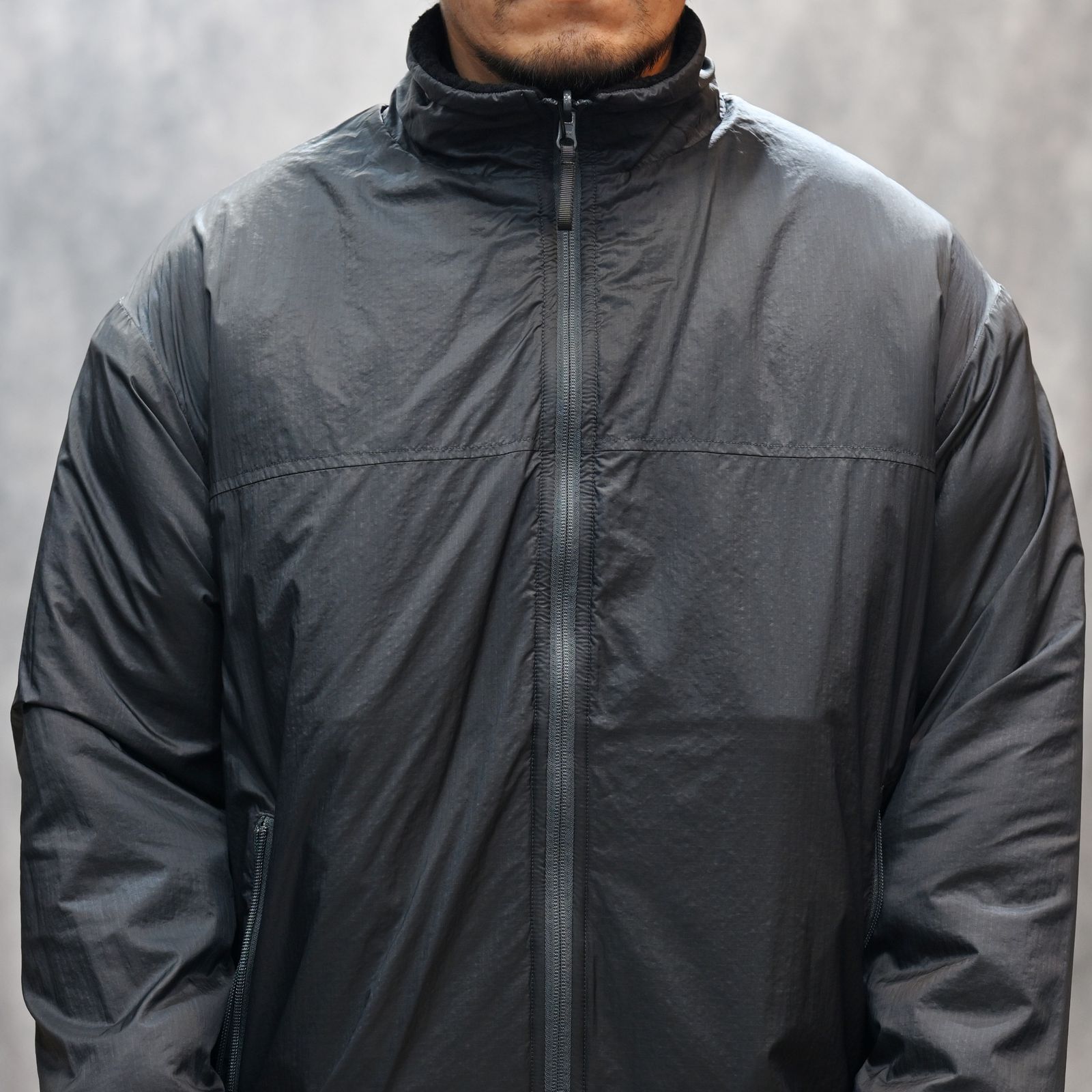 FLEECE LINER NYLON ZIP UP JACKET （BLACK）｜フリース リバーシブルジャケット （ブラック） PC-022-3623-10