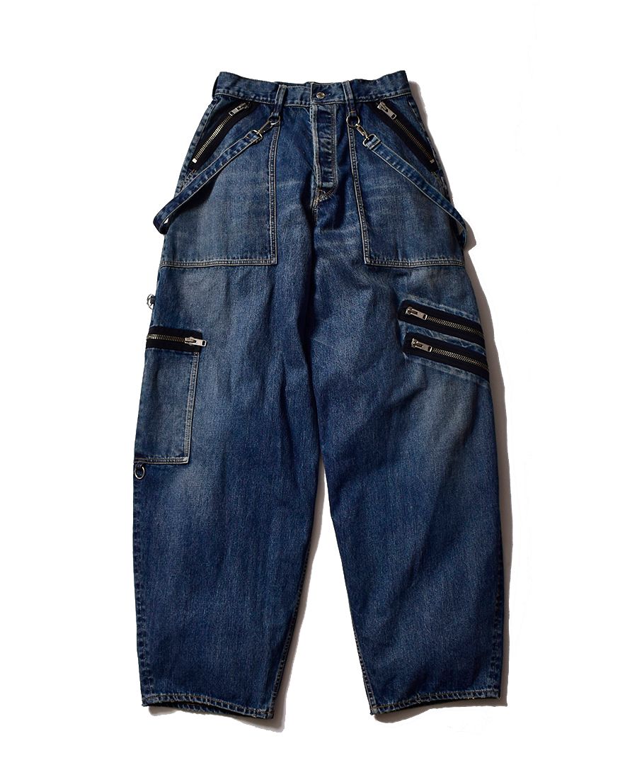 MINEDENIM - ×KIDILL WIDE ZIP & STRAPS DENIM PANTS ...