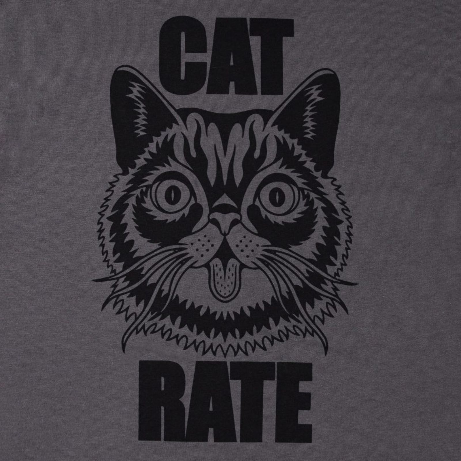 CAT RATE TEE (CHARCOAL)｜キャット 猫 Tシャツ｜CR-25SS003