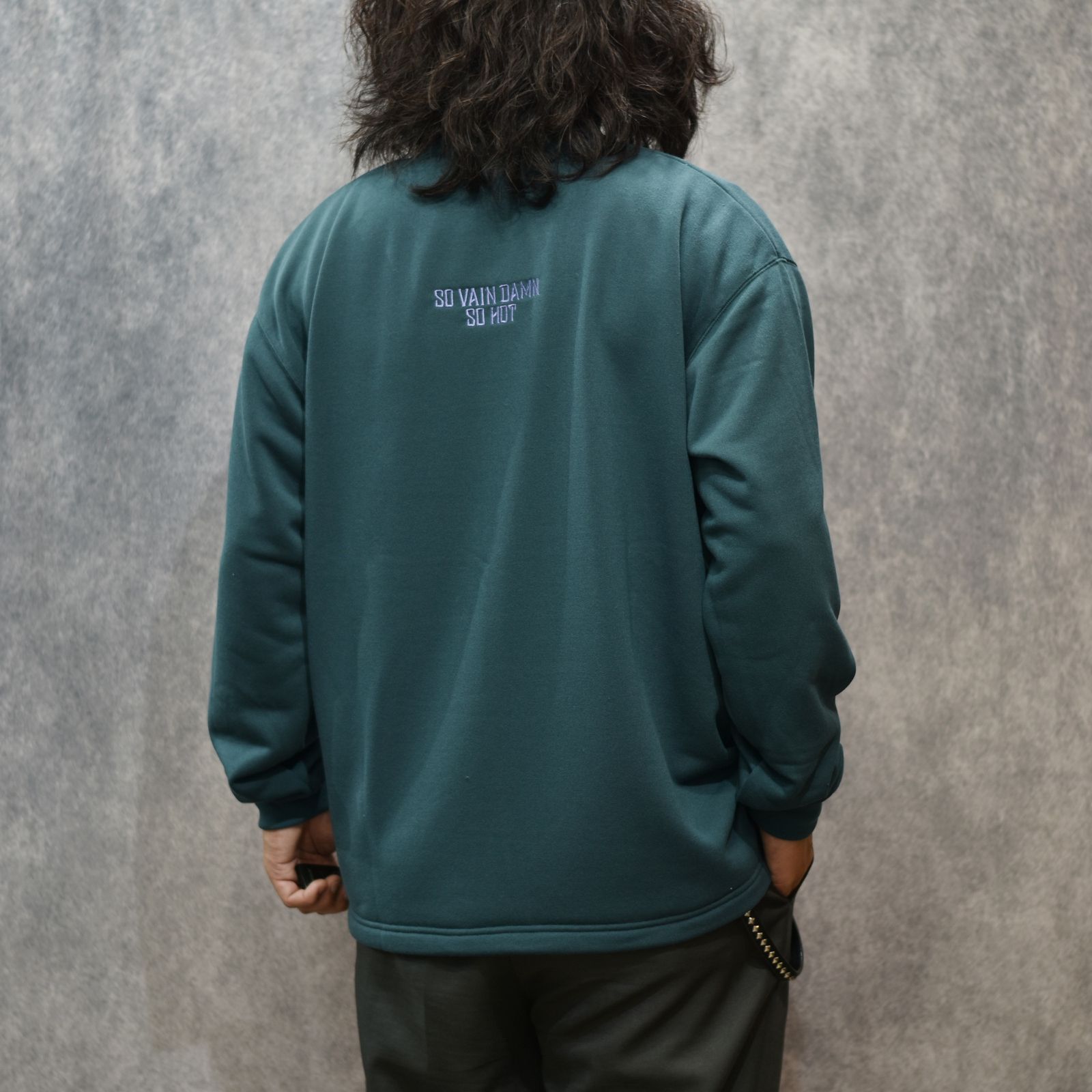 AEROKNOT® CALEE NATINAL LOGO DROP L/S TEE (CHARCOAL GREEN)｜機能素材 エアロノット ロングスリーブ Tシャツ｜CL-25AW004