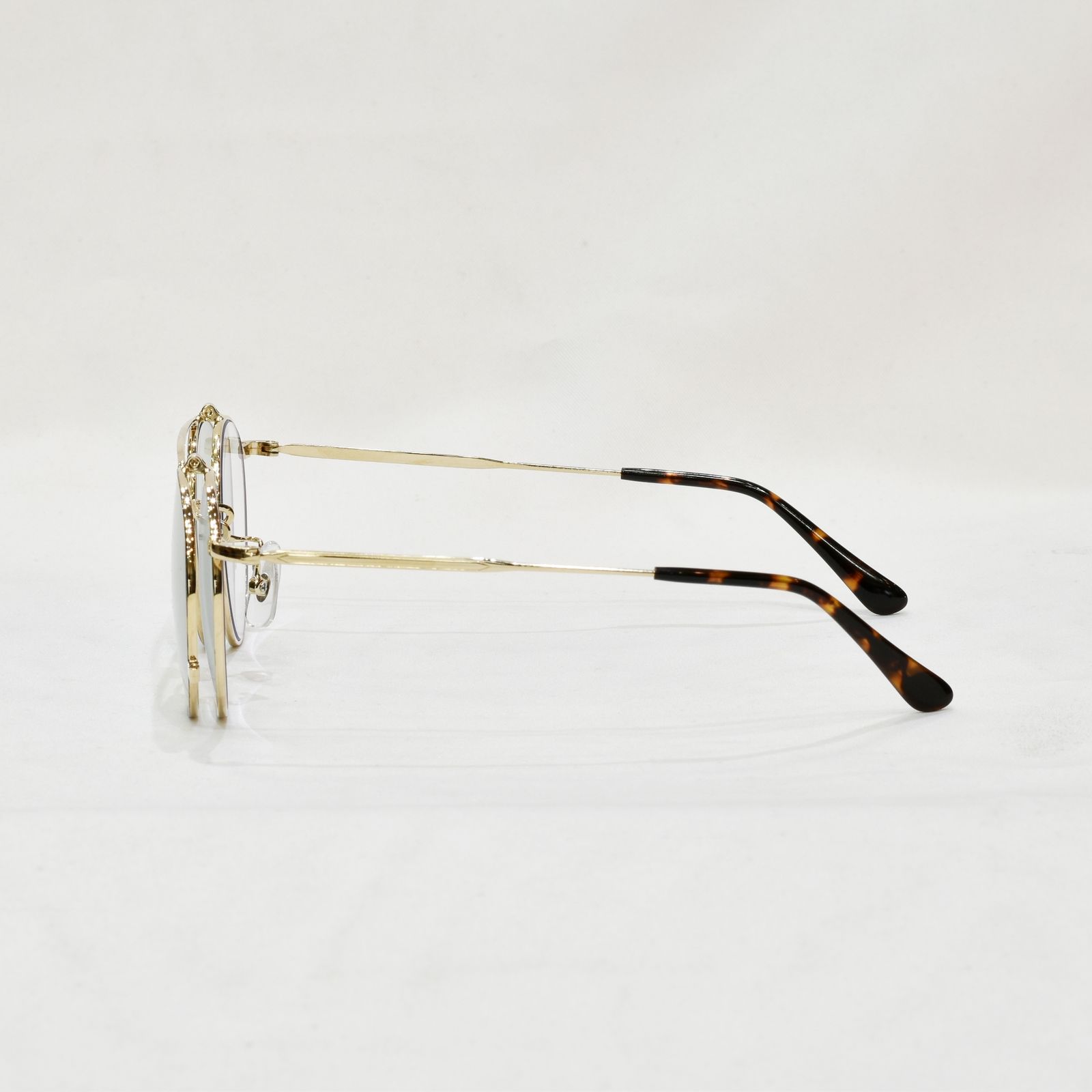 FLIP UP TYPE CIRCLE METAL GLASSES (GOLD.GREEN) / フリップアップタイプ サークルメタル グラシズ